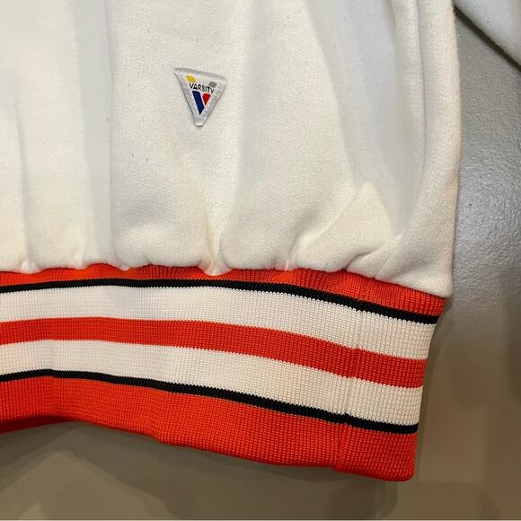 Vintage 80s Orange & White Cheerleader Uniform Crewneck Sweater LPJH Bullpups - Picture 4 of 16